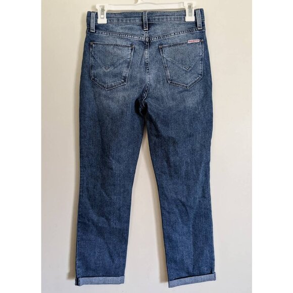 Hudson Blair High-Rise Straight Crop Jeans in Mid-Blue Wash, Size 27 - Picture 6 of 7
